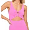 image:imageLSpace Camille Dress for Women Fitted Ribbed Maxi Ankle Length Sleeveless Scoop Neck Side Slit amp Waist CutoutsHottest Pink