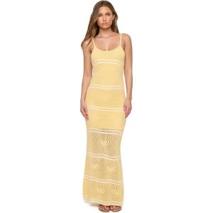 image:imageLSpace Womens Heart to Heart Dress Knit Midi Length Heart Pattern Scoop Neck and Low Back Adjustable StrapsDaisyCream
