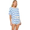 image:imageLSpace Make Waves Sweater for Women Knit Top with Scalloped Hem Oversized Fit Loose Short Sleeve Top Made of 100 CottonBlue Crush