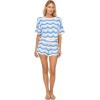 image:imageLSpace Make Waves Sweater for Women Knit Top with Scalloped Hem Oversized Fit Loose Short Sleeve Top Made of 100 CottonBlue Crush