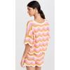 image:imageLSpace Make Waves Sweater for Women Knit Top with Scalloped Hem Oversized Fit Loose Short Sleeve Top Made of 100 CottonCatching Sunsets