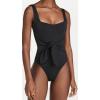 image:imageLSpace Balboa One Piece Swimsuit for Women Square Neck Customizable Fit with Adjustable Tie Waist Back and StrapsBlack
