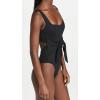 image:imageLSpace Balboa One Piece Swimsuit for Women Square Neck Customizable Fit with Adjustable Tie Waist Back and StrapsBlack