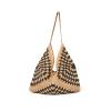 image:imageLSpace Coastline Beach Bag Oversized Crochet Paper Raffia Tote with Lined Interior Secure Button Closure amp Internal PocketNaturalBlack