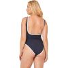 image:imageLSpace Coco One Piece Swimsuit for Women Flattering Classic Coverage with Deep V Neck Open Back and High Leg CutBlackcream