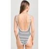 image:imageLSpace Coco One Piece Swimsuit for Women Flattering Classic Coverage with Deep V Neck Open Back and High Leg CutSail Along Stripe