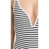 image:imageLSpace Coco One Piece Swimsuit for Women Flattering Classic Coverage with Deep V Neck Open Back and High Leg CutSail Along Stripe