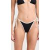 image:imageLSpace Levy Bikini Bottom for Women Bitsy Coverage Low Rise Bottom Adjustable Side Tie Featuring Color Block FabricBlackCream
