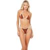 image:imageLSpace Levy Bikini Bottom for Women Bitsy Coverage Low Rise Bottom Adjustable Side Tie Featuring Color Block FabricCoffeeCream