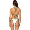 image:imageLSpace Levy Bikini Bottom for Women Bitsy Coverage Low Rise Bottom Adjustable Side Tie Featuring Color Block FabricCreamdeep Teal