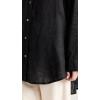 image:imageLSpace Rio Tunic for Women Button Down Collared Shirt Long Sleeve Top With Buttoned Cuffs Beach Cover Up 100 LinenBlack