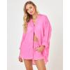 image:imageLSpace Rio Tunic for Women Button Down Collared Shirt Long Sleeve Top With Buttoned Cuffs Beach Cover Up 100 LinenGuava