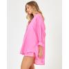 image:imageLSpace Rio Tunic for Women Button Down Collared Shirt Long Sleeve Top With Buttoned Cuffs Beach Cover Up 100 LinenGuava