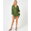 image:imageLSpace Rio Tunic for Women Button Down Collared Shirt Long Sleeve Top With Buttoned Cuffs Beach Cover Up 100 LinenJungle