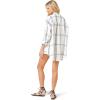 image:imageLSpace Rio Tunic for Women Button Down Collared Shirt Long Sleeve Top With Buttoned Cuffs Beach Cover Up 100 LinenLate Mornings Plaid