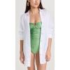 image:imageLSpace Rio Tunic for Women Button Down Collared Shirt Long Sleeve Top With Buttoned Cuffs Beach Cover Up 100 LinenWhite