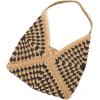 image:imageLSpace Coastline Beach Bag Oversized Crochet Paper Raffia Tote with Lined Interior Secure Button Closure amp Internal PocketNaturalBlack