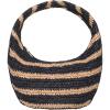 image:imageLSpace Womens NaturalBlack Aya Hobo Circle Handbag Striped Paper Raffia Fully Lined Zipper Closure OS