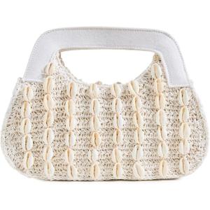 image:imageLSPACE Miley Bag Clutch Featuring Magnetic Closure Cowry Shells and CottonYarn Body Cream