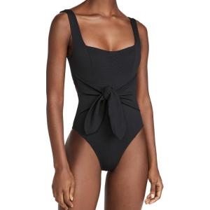 image:imageLSpace Balboa One Piece Swimsuit for Women Square Neck Customizable Fit with Adjustable Tie Waist Back and StrapsBlack