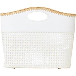 image:imageLSpace Casablanca Bag Oversized Clutch Featuring Faux Leather Handle amp Paper Rafia Stitching Vacation Ready Looks Cream OS