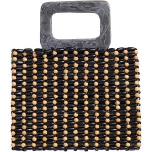 image:imageLSpace Chiado Bag Walnut Wood Evening Clutch Acrylic Handle Purse Wooden Handbag for Weddings and EventsNaturalblack