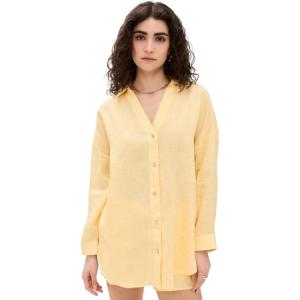 image:imageLSpace Rio Tunic for Women Button Down Collared Shirt Long Sleeve Top With Buttoned Cuffs Beach Cover Up 100 LinenDaisy