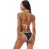 image:imageLSpace Aspen Bikini Top for Women Minimal Support and Coverage PopSeam Color Blocking Fully Adjustable Ties BlackCream XS