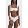image:imageLSpace Bardot Bikini Bottom for Women High Waisted Swimsuit with Front Ruching and Classic CoverageCream
