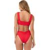 image:imageLSpace Bardot Bikini Bottom for Women High Waisted Swimsuit with Front Ruching and Classic CoverageFlame
