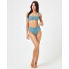 image:imageLSpace Bardot Bikini Bottom for Women High Waisted Swimsuit with Front Ruching and Classic CoverageSlated Glass