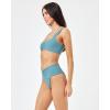 image:imageLSpace Bardot Bikini Bottom for Women High Waisted Swimsuit with Front Ruching and Classic CoverageSlated Glass