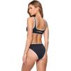 image:imageLSpace Effie Bikini Top for Women Whipstich Bralette Medium Support Wide Strap Sporty Fit Cutout Back amp Removable PadsBlackcream