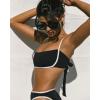 image:imageLSpace Hazel Bikini Top for Women Ribbed Bralette Featuring Adjustable Straps and Removable PadsBlackcream