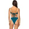 image:imageLSpace Hazel Bikini Top for Women Ribbed Bralette Featuring Adjustable Straps and Removable PadsDeep Tealcream