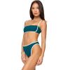 image:imageLSpace Hazel Bikini Top for Women Ribbed Bralette Featuring Adjustable Straps and Removable PadsDeep Tealcream