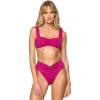 image:imageLSpace Eco Chic Econyl Marlee Bikini Top for Women Eco Ribbed Stylish Swim Bralette with Front RuchingBerry