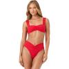 image:imageLSpace Eco Chic Econyl Marlee Bikini Top for Women Eco Ribbed Stylish Swim Bralette with Front RuchingFlame