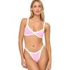 image:imageLSpace Taylor Bikini Top for Women Colorblock Bralette Swimsuit Cinched Front Supportive BikiniPink Sugar Cream