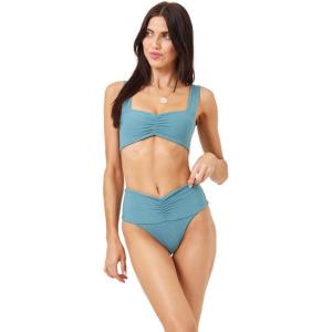 image:imageLSpace Bardot Bikini Bottom for Women High Waisted Swimsuit with Front Ruching and Classic CoverageSlated Glass