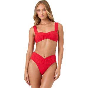 image:imageLSpace Eco Chic Econyl Marlee Bikini Top for Women Eco Ribbed Stylish Swim Bralette with Front RuchingFlame