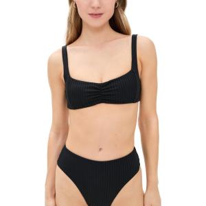 image:imageLSpace Effie Bikini Top for Women Whipstich Bralette Medium Support Wide Strap Sporty Fit Cutout Back amp Removable PadsBlack