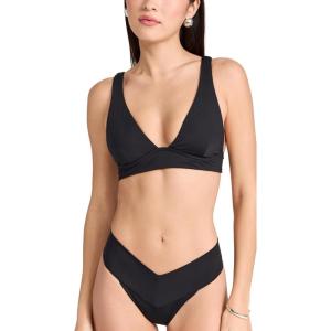 image:imageLSpace Harley Bikini Top for Women TwoPiece Swim Featuring Medium Coverage Plunge Neckline Tie Back amp Wide StrapsBlack