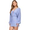 image:imageLSpace Deia Mini Dress for Women Relaxed Fit Coastal CoverUp Features Plunging VNeck Adjustable Ties amp Breezy SleevesChambray