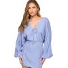 image:imageLSpace Deia Mini Dress for Women Relaxed Fit Coastal CoverUp Features Plunging VNeck Adjustable Ties amp Breezy SleevesChambray