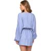 image:imageLSpace Deia Mini Dress for Women Relaxed Fit Coastal CoverUp Features Plunging VNeck Adjustable Ties amp Breezy SleevesChambray