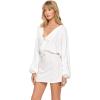 image:imageLSpace Deia Mini Dress for Women Relaxed Fit Coastal CoverUp Features Plunging VNeck Adjustable Ties amp Breezy SleevesCream