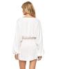 image:imageLSpace Deia Mini Dress for Women Relaxed Fit Coastal CoverUp Features Plunging VNeck Adjustable Ties amp Breezy SleevesCream
