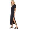 image:imageLSpace Drew Dress for Women Everyday Twist Front Midi Dress Featuring Short Cuffed Sleeves Relaxed Fit amp Leg SlitBlack