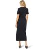 image:imageLSpace Drew Dress for Women Everyday Twist Front Midi Dress Featuring Short Cuffed Sleeves Relaxed Fit amp Leg SlitBlack